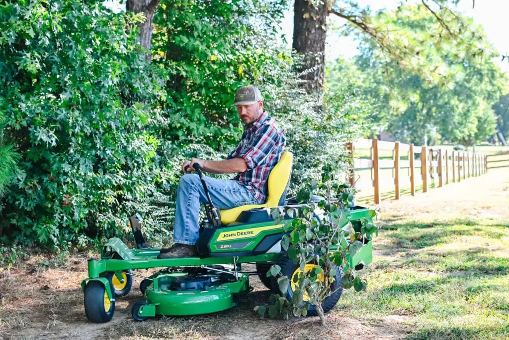John Deere Tech operating ztrak mower