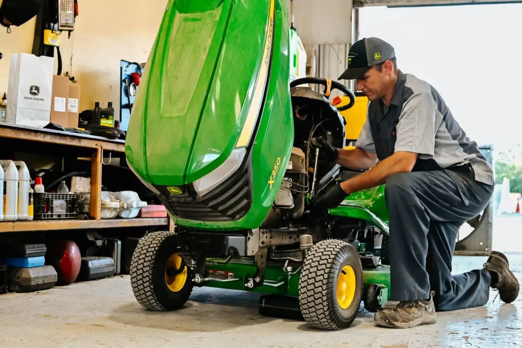 technician services John Deere riding mower