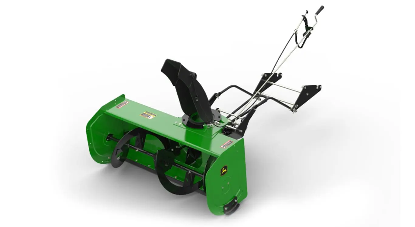 John Deere 47-inch snow blower studio image