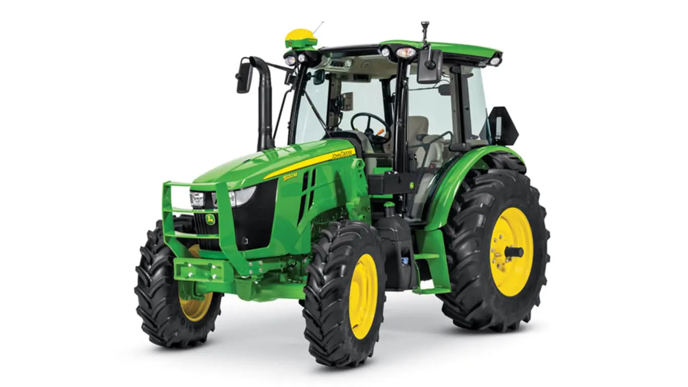 John Deere 5120M utility tractor studio image