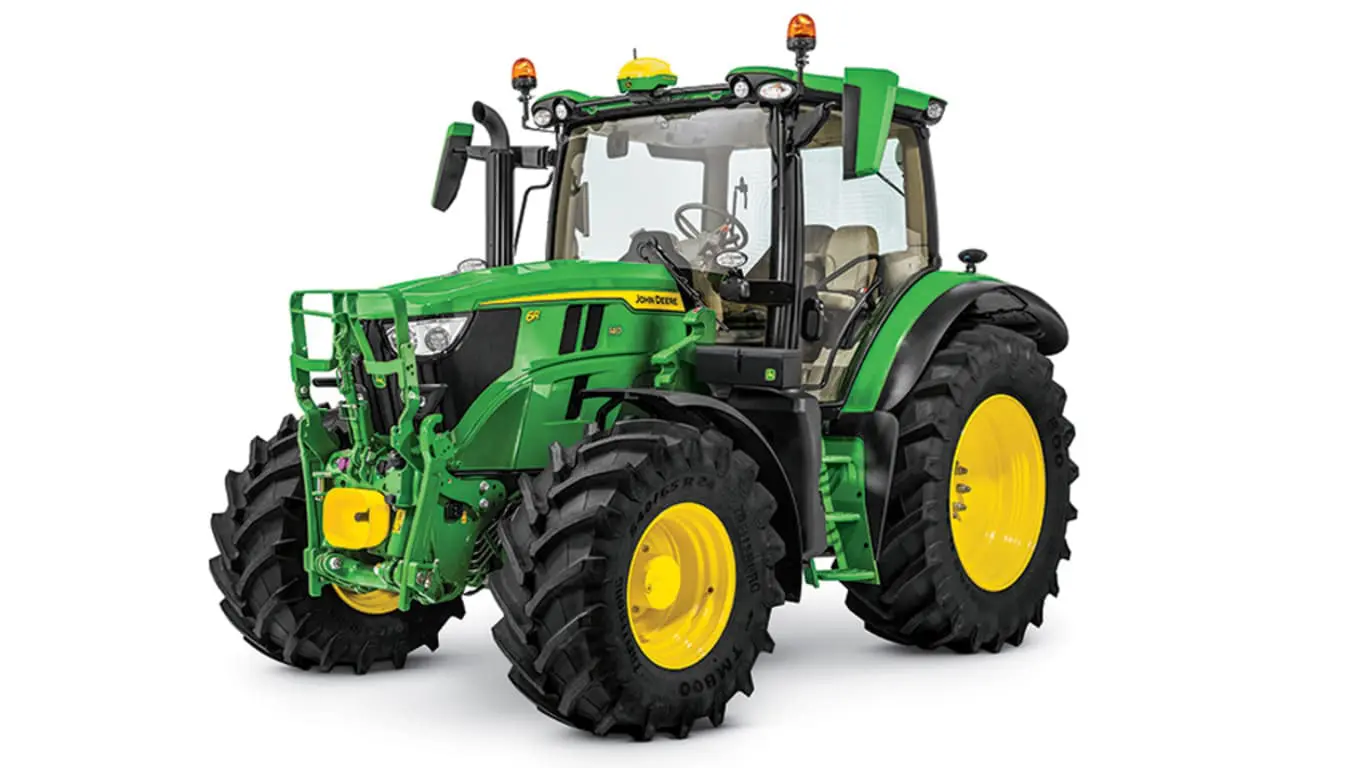 John Deere 6R 140 utility tractor studio image