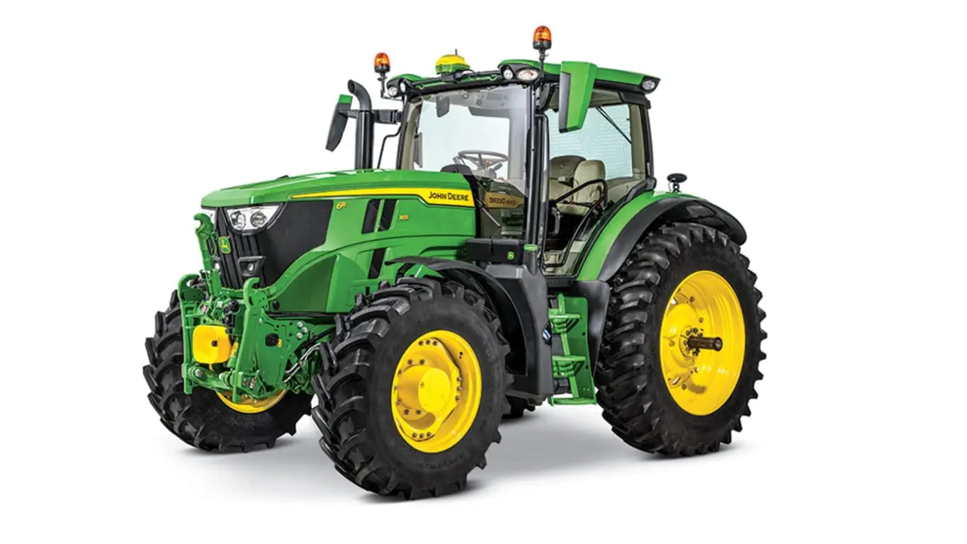 John Deere 6R 165 tractor studio image