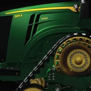 John Deere 9RX 490 tractor studio image