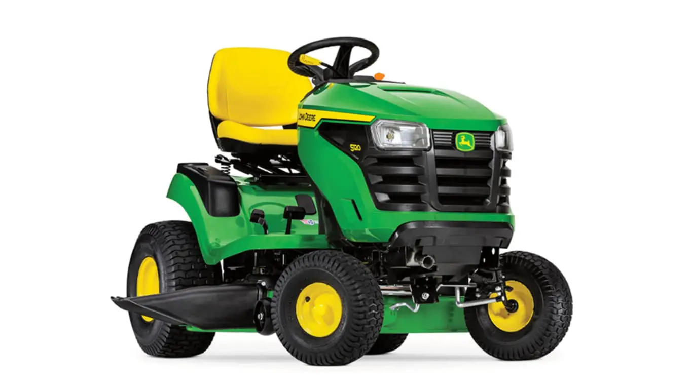 John Deere S120 lawn mower tractor studio image