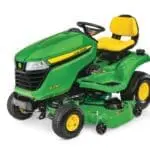John Deere X330 48 inch deck lawn mower tractor studio image