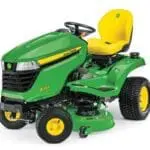 John Deere X354 with 42 inch deck lawn mower tractor studio image