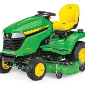 John Deere X390 with 54 inch deck lawn mower tractor studio image