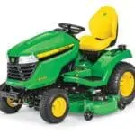 John Deere X580 with 54 inch deck lawn mower tractor studio image