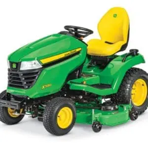 John Deere X580 with 54 inch deck lawn mower tractor studio image