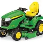 John Deere X590 lawn mower tractor studio image