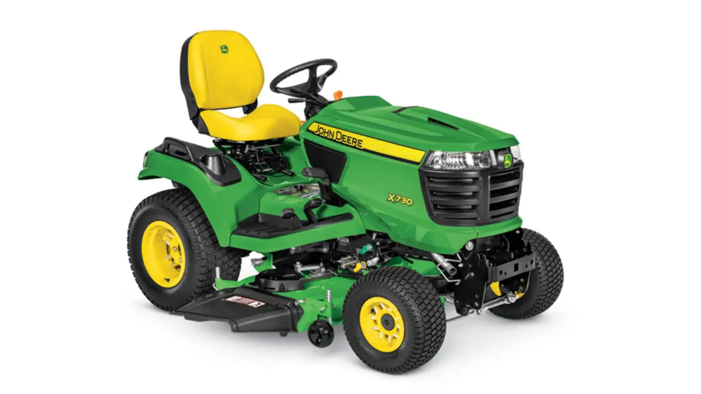 John Deere X730 lawn mower tractor studio image