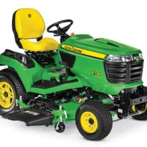 John Deere X734 lawn mower tractor studio image