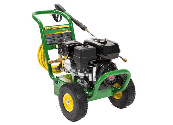 Studio image of a John Deere pressure washer