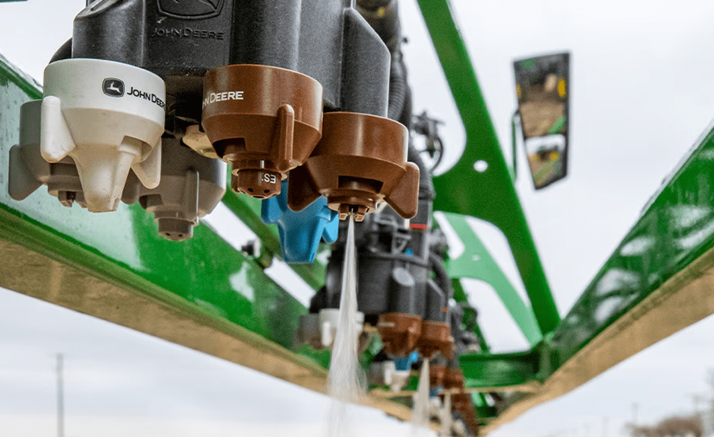 Exact Apply nozzles on a John Deere sprayer