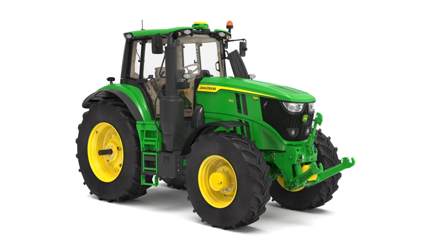 John Deere 6M 250 tractor studio image