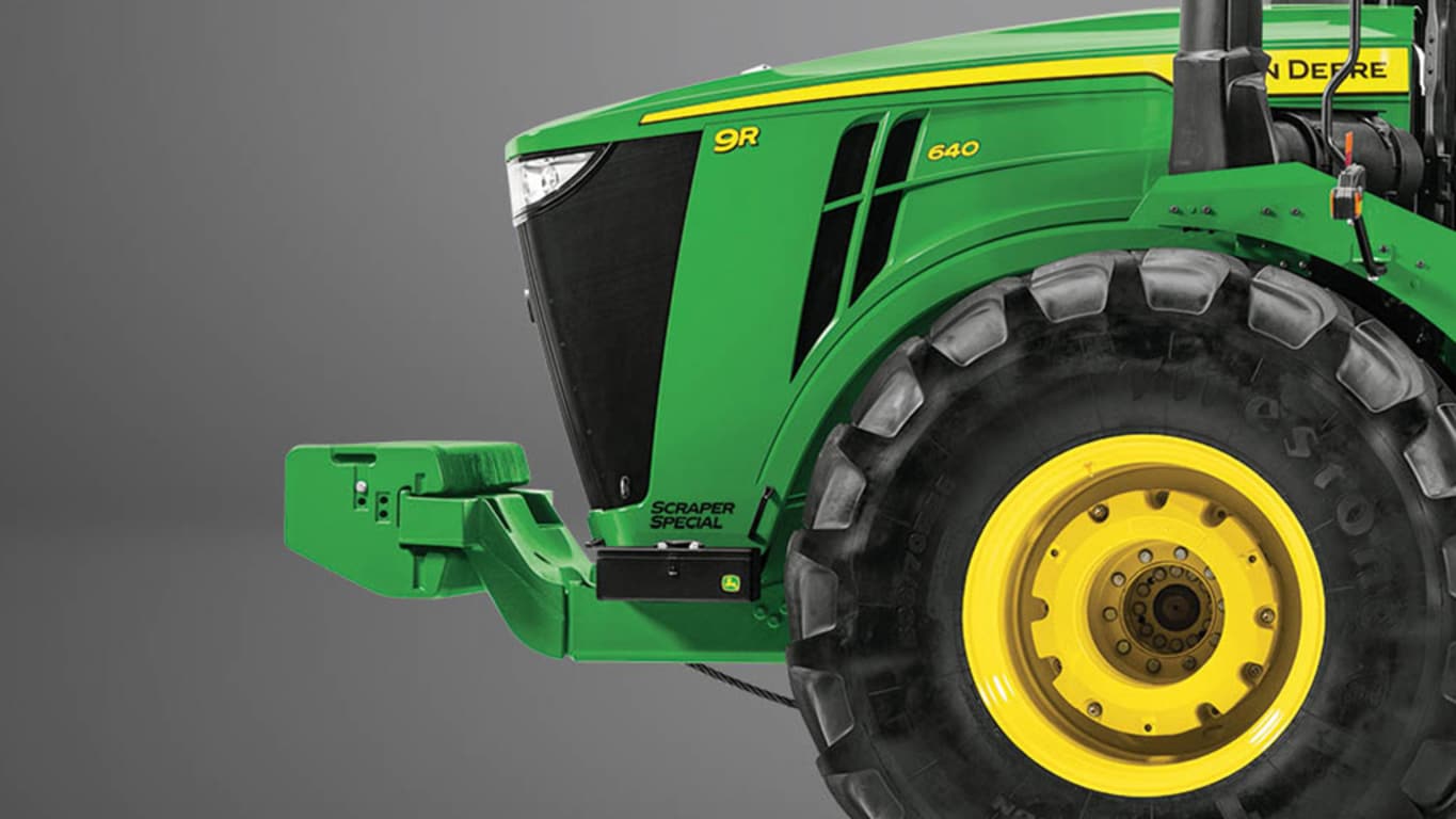 John Deere 9R 640 tractor studio image