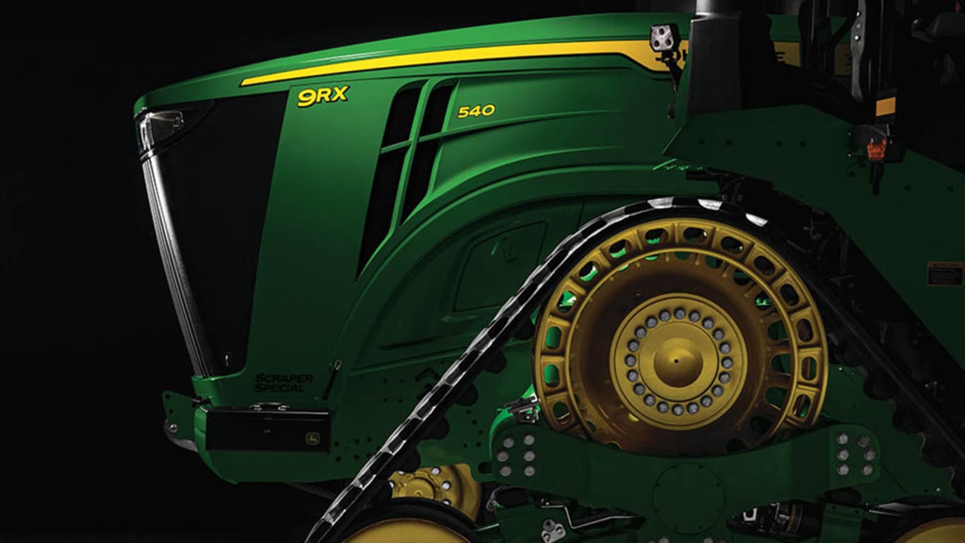 John Deere 9RX 540 tractor studio image