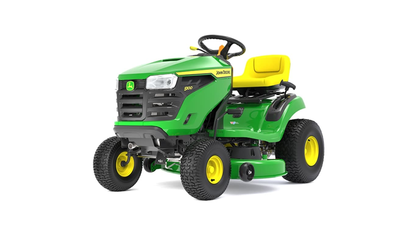 John Deere S100 lawn mower tractor studio image