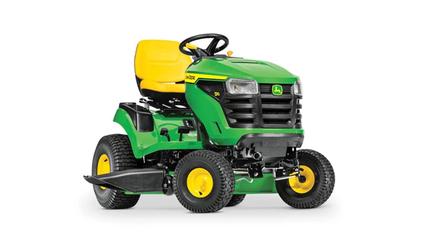 John Deere S110 lawn mower tractor studio image