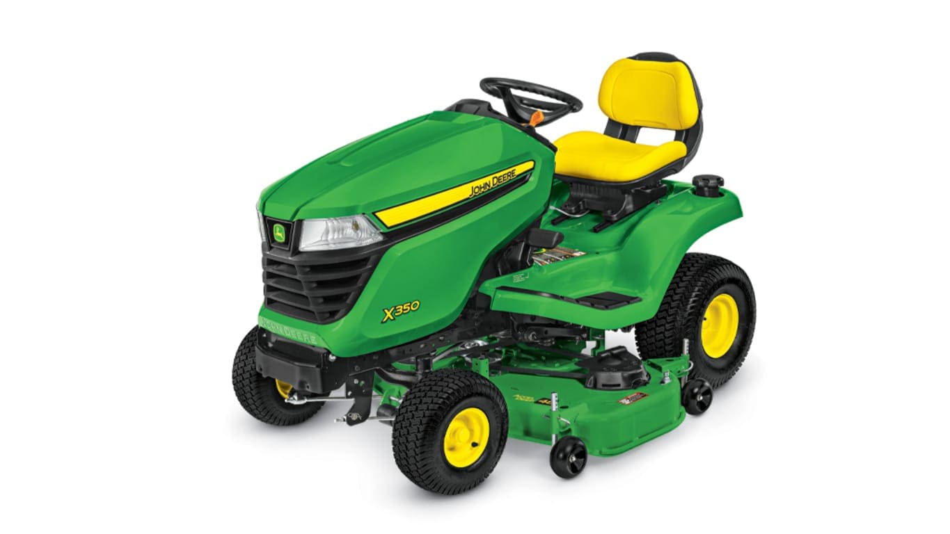 John Deere X350 deck lawn mower tractor studio image