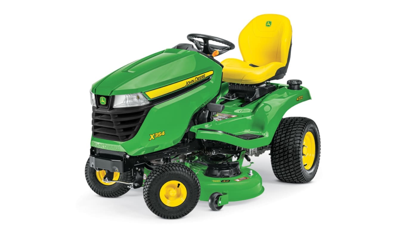 John Deere X354 with 42 inch deck lawn mower tractor studio image