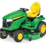 John Deere X580 with 54 inch deck lawn mower tractor studio image