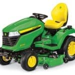 John Deere X590 lawn mower tractor studio image