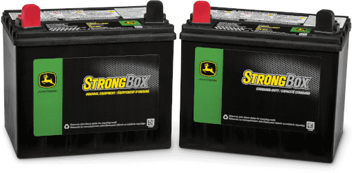 A studio image of John Deere batteries